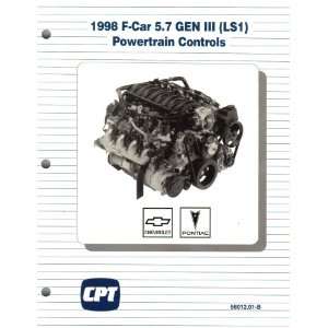  1998 F Car 5.7 GEN III (LS1) Powertrain Controls Manual 