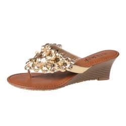   by Beston Womens Taylor 03 Gold Wedge Sandal  Overstock