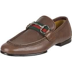 Gucci Brown Leather Horsebit Moccasin Loafers  Overstock