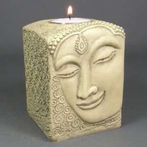  Buddha Design Candle Holder for Tea Lights, Cast Resin 