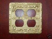 Victorian solid brass double outlet cover , plate  