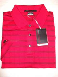 NEW MENS TIGER WOODS COLLECTION S/S DRI FIT GOLF SHIRT, CARMINE RED 
