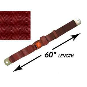  2 point Lap Seat Belt, Red Wine, 60 Inch Length with Push 