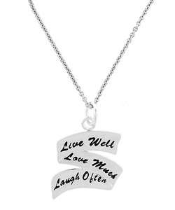 Sterling Silver Inspirational Ribbon Necklace  