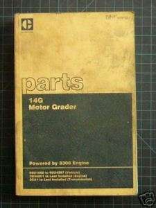 CAT Caterpillar 14G Motor Grader Parts Manual Book 14 G  