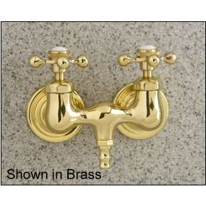   Nickel Clawfoot Tub Filler Faucet with Cross Handles: Home Improvement