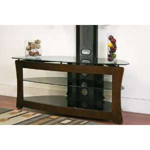  Flat Panel TV Stand with Integrated Mount in Dark Brown 