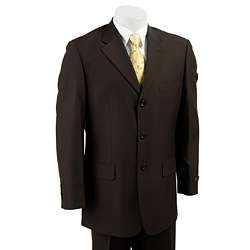 Massimo Genni Mens Dark Brown 3 button Suit  Overstock