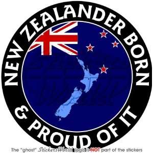  NEW ZEALANDER Born & Proud KIWI 100mm (4) Vinyl Bumper 