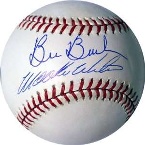 Autographed Mookie Wilson Baseball   Bill Buckner Dual )   Autographed 