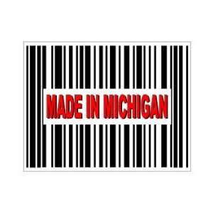    Made in Michigan Barcode   Window Bumper Sticker Automotive