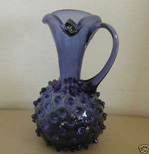 Vintage Florentine Italy Handmade Hobnail Glass Vase  