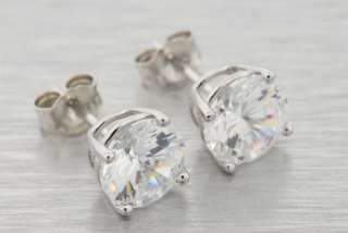   SILVER 8MM ROUND CUT SIMULATED LAB DIAMOND EARRINGS MENS BASKET  