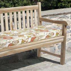 Kate 48 inch Outdoor Cream Floral Bench Cushion  