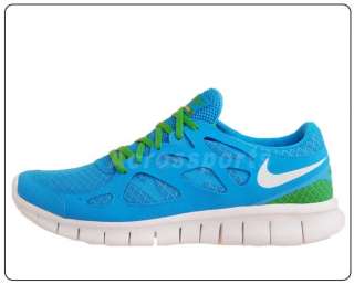 Nike Free Run 2 Blue Glow White Lucky Green Best Mens Running Shoes 