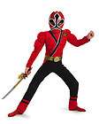 Classic Muscle Red Power Ranger Samurai Boys Costume
