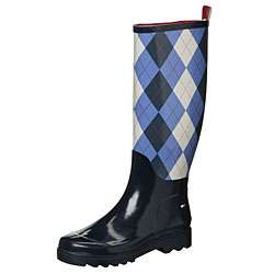 Tommy Hilfiger Womens Welly Argyle Rain Boots  