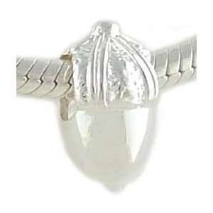   Acorn Bead Sterling Silver fits European Charm Bracelet: Jewelry