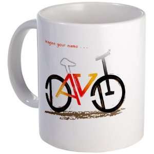 David red and yellow bike Unique Mug by   Kitchen 