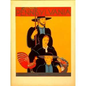  1930s Pennsylvania Poster Lancaster Co. Amish family