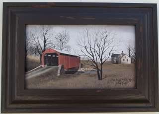 ANTIQUE COVERED BRIDGE COUNRY FRAMED PRINT WALL DECOR  