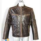 Hunter Brown Mens New Retro Vintage Real Leather Jacket