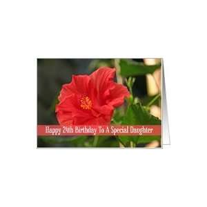  Red Floral 24th Birthday Card For Daughter Card Toys 