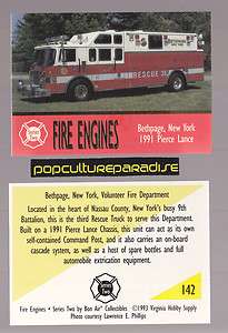   FIRE TRUCK ENGINE CARD Bethpage, New York Nassau County NY  