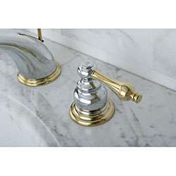   Chrome/ Polished Brass Widespread Bathroom Faucet  Overstock
