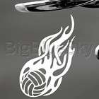 flaming volleyball decal car truck window sticker  