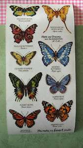 PSX stickers BEAUTIFUL BUTTERFLIES moths Latin names  