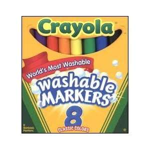  6 Pack Crayola Washable Coloring Markers 8 Colors 
