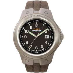 Timex Mens Expedition Core Metal Tech Brown Leather Strap Watch 