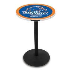  42 Boise State Bar Height Pub Table   Round Base Sports 