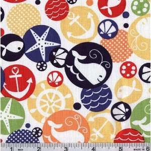  45 Wide Michael Miller Seafarer Circles Play Fabric By 