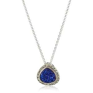    Judith Jack Nova Blue Titanium Druzy Pendant Necklace Jewelry