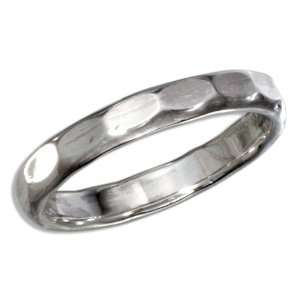   : Sterling Silver 2.5mm Hammered Wedding Band Ring (size 07): Jewelry