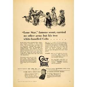 1930 Ad Colts Patent Fire Arms Manufacturing Co. Armed Cowboys Shotgun 