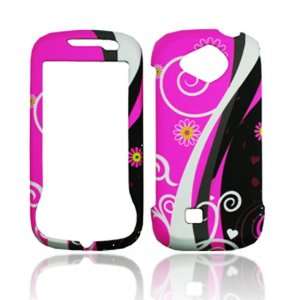  Pink Black Strip Flower Snap on Design Case Hard Case Skin 