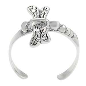 Sterling Silver Womens Dragonfly Toe Ring Hypoallergenic Nickel Free 
