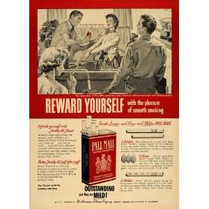  1955 Ad Pall Mall Cigarettes Smoking Family Tobacco 