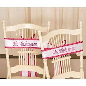 Custom Wedding Chair Sashes 