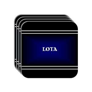 Personal Name Gift   LOTA Set of 4 Mini Mousepad Coasters (black 