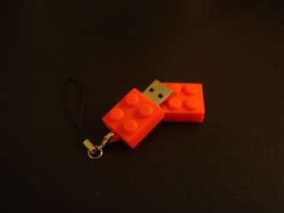 4GB Brick Flash Drive Red Lego Bulb keychain cell