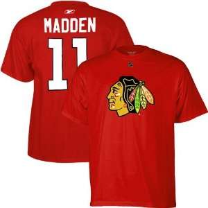 Reebok Chicago Blackhawks #11 John Madden Red Player T shirt:  