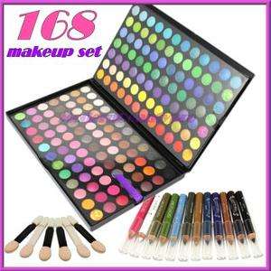   Full Color Shimmer Eyeshadow Palette Eyeliner Pen Brush Makeup Set #3