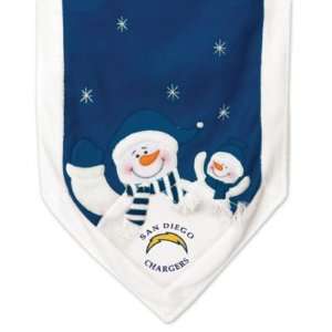   San Diego Chargers 72x15 Snowman Table Runner Plush Sports