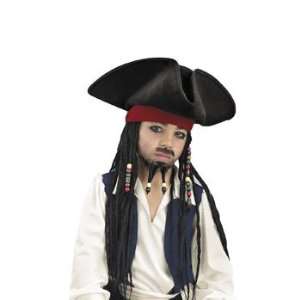  Deluxe Pirate Hat With Beaded Braids   Child   Costumes 