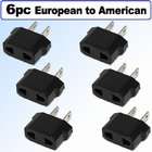Ace European to American Outlet Plug Adapter   6 Pack