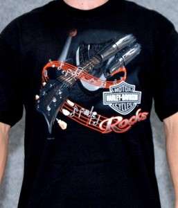 Harley Davidson Mens Rock Pipes Black Short Sleeve Biker T Shirt 